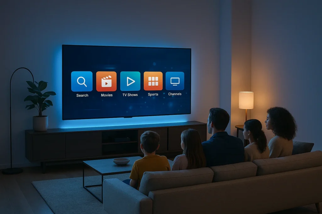 TV LG com um teste IPTV