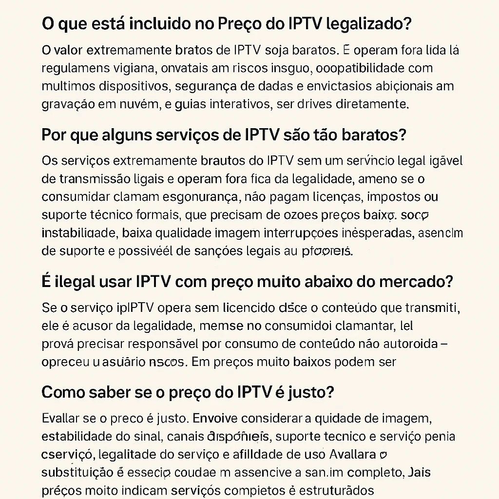 Preço do IPTV